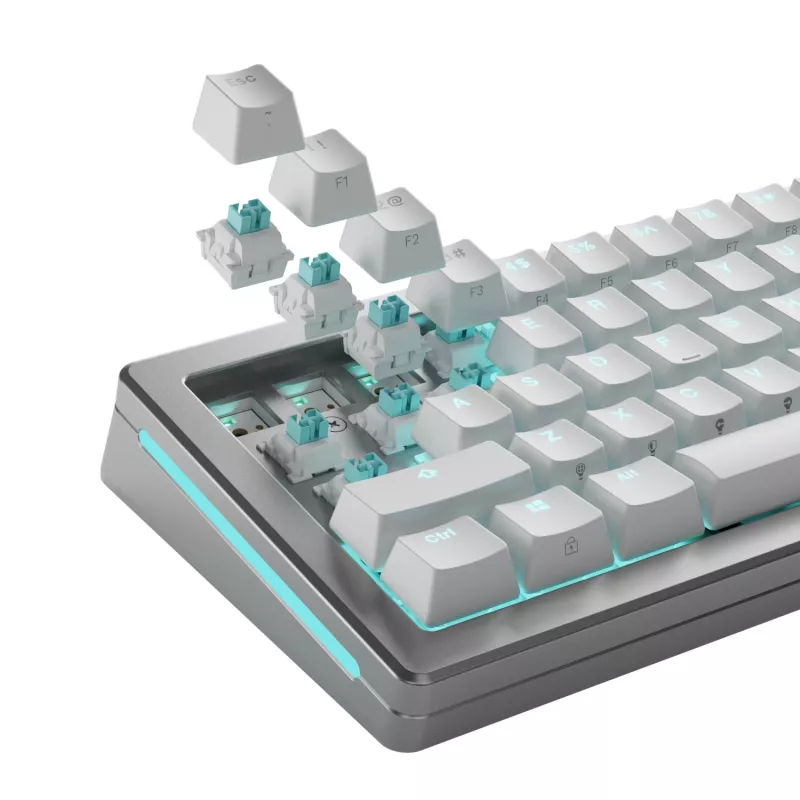 Interruptores de teclado GLORIOUS Lynx HE — conjunto de 36 peças em policarbonato, ciano, translúcido, compatível com GMMK 3 HE