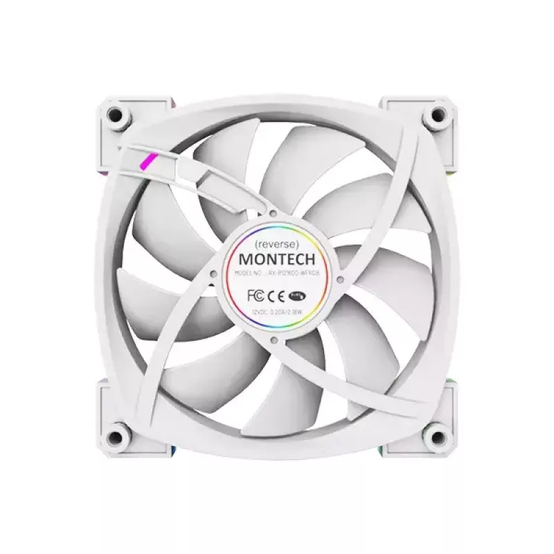 Ventoinha Montech RX120 PWM 12 cm 800-1600 RPM 27 dB branco