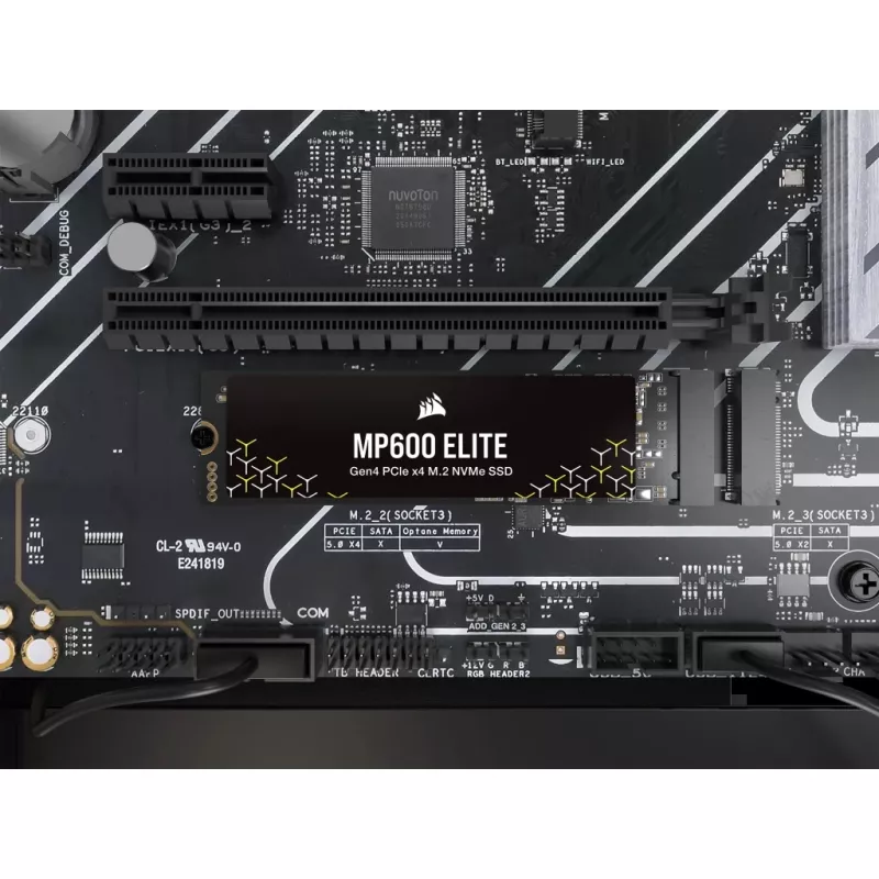 SSD Corsair MP600 Elite CSSD-F1000GBMP600ENH, 1 TB, M.2 2280, PCIe 4.0 x4 NVMe, 3D TLC, encriptação AES de 256 bits