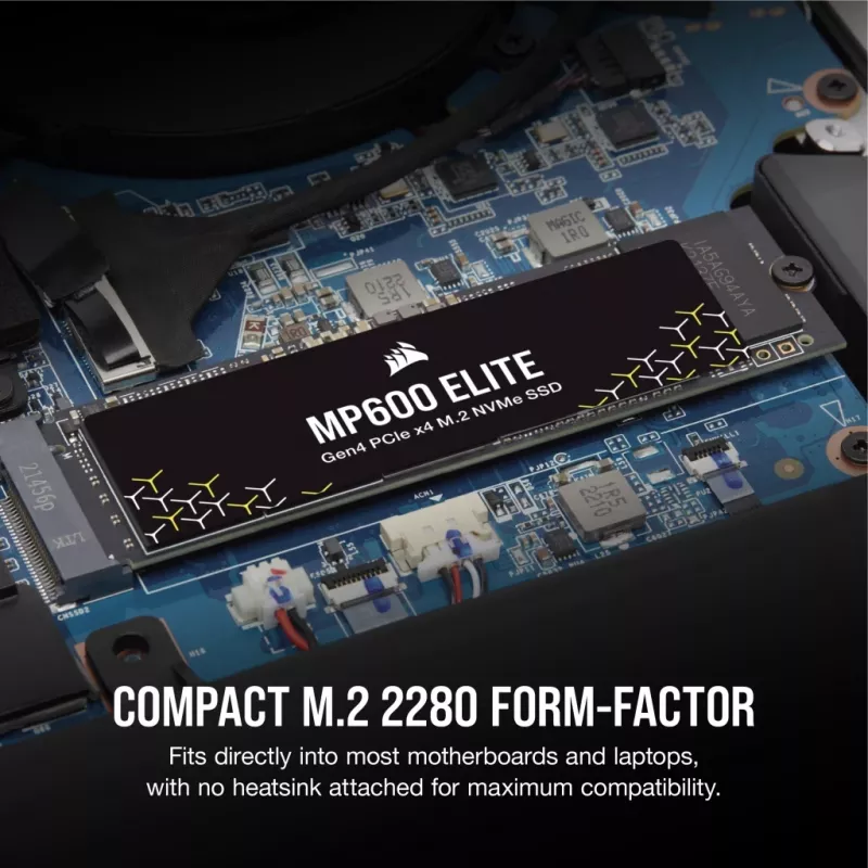 SSD Corsair MP600 Elite CSSD-F1000GBMP600ENH, 1 TB, M.2 2280, PCIe 4.0 x4 NVMe, 3D TLC, encriptação AES de 256 bits