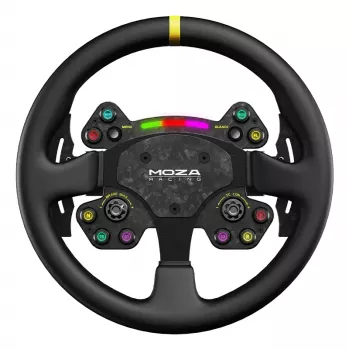 Volante Moza Racing RS V2, volante, PC, Multi, com fios e sem fios, Preto, fibra de carbono, pele