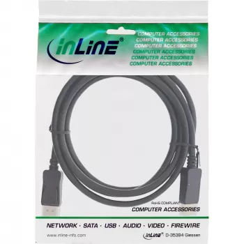 Cabo DisplayPort 1.4 InLine, 8K4K, preto, dourado, 2m
