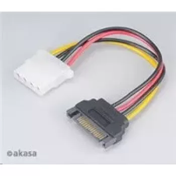 Adaptador Akasa SATA para Molex 4 pinos AK-CBPW03-KT02 cabo de 15 cm, pack de 2