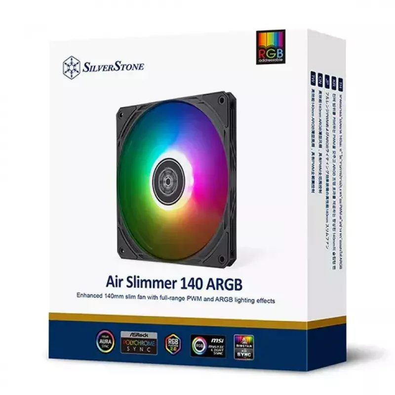 Ventoinha Silverstone SST-AS140B-ARGB 14 cm 1700 RPM 33 dB Preta