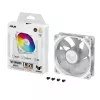 Ventoinha ASUS TUF GAMING TR120 ARGB REVERSE 120 mm 2000 RPM branca, rolamento hidráulico, 76.3 CFM