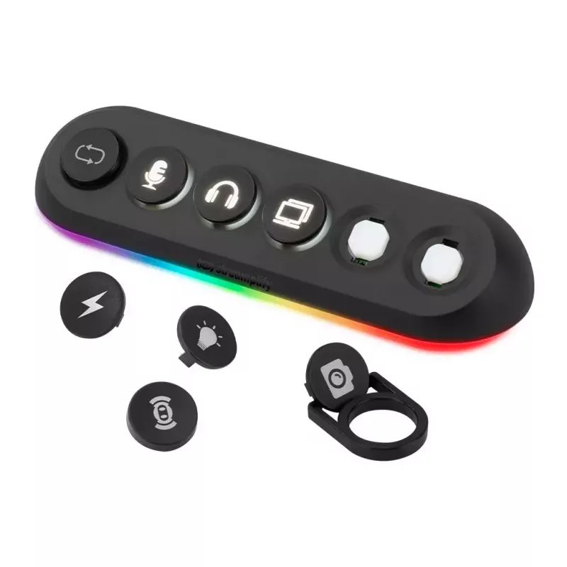 Streamplify HUB DECK 5 hub USB, 4x USB 3.0, 1x USB 2.0, RGB, 12V, cabo de alimentação UE, preto