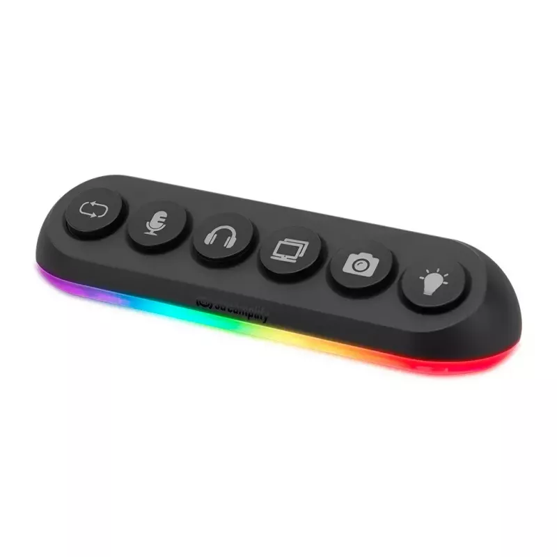 Streamplify HUB DECK 5 hub USB, 4x USB 3.0, 1x USB 2.0, RGB, 12V, cabo de alimentação UE, preto