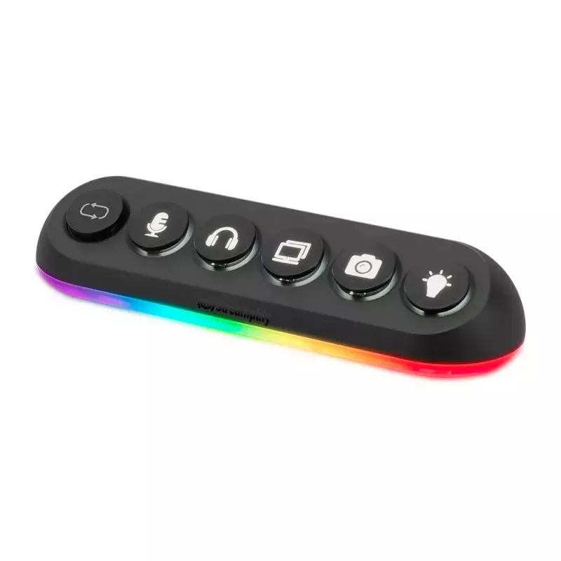 Streamplify HUB DECK 5 hub USB, 4x USB 3.0, 1x USB 2.0, RGB, 12V, cabo de alimentação UE, preto