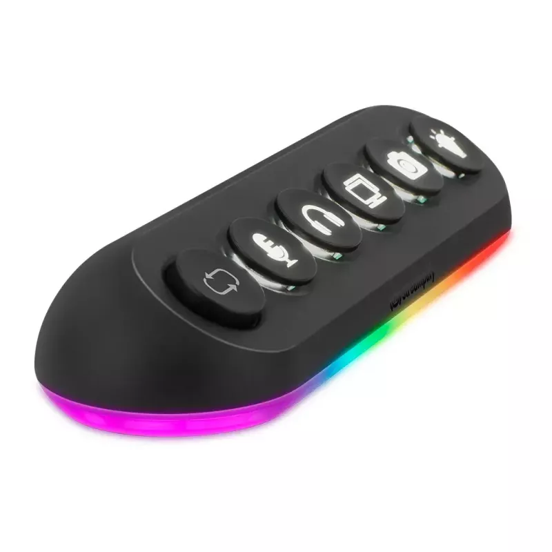 Streamplify HUB DECK 5 hub USB, 4x USB 3.0, 1x USB 2.0, RGB, 12V, cabo de alimentação UE, preto