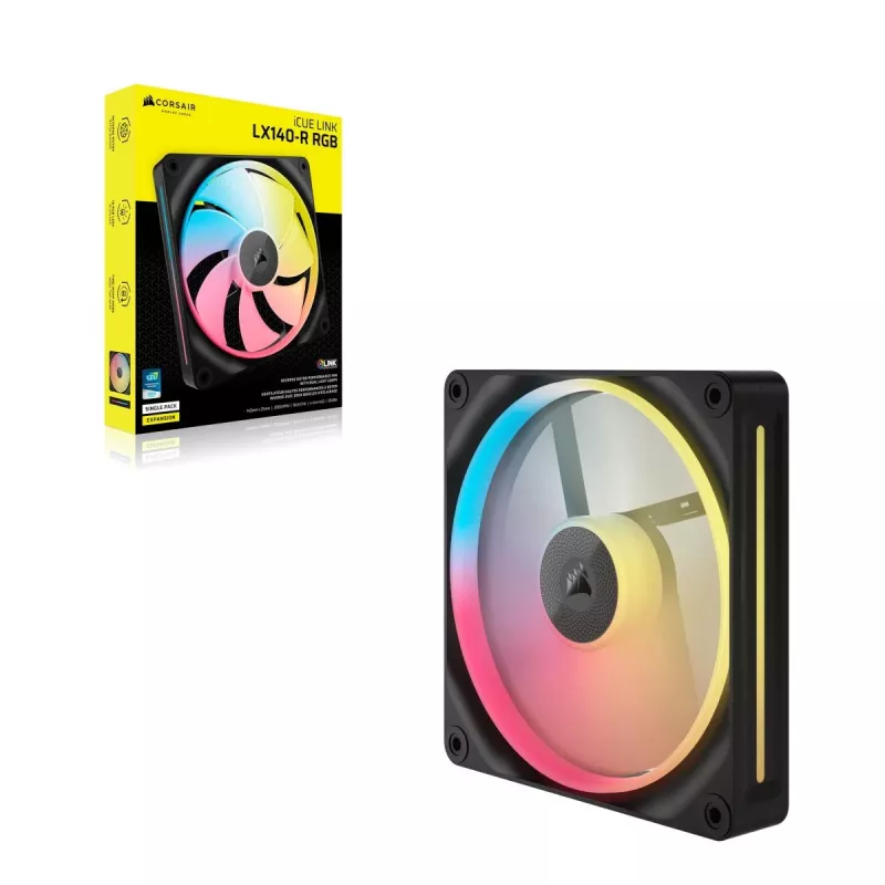 Ventoinha Corsair iCUE LINK LX140-R RGB 14 cm preta 2000 rpm 3,55 mmH2O