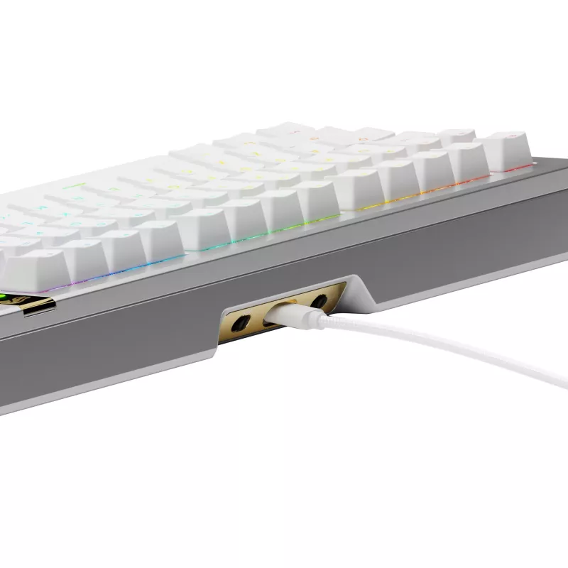 Teclado gaming mecânico GLORIOUS GMMK 3 PRO HE 75% Prebuilt com fio USB QWERTY prateado