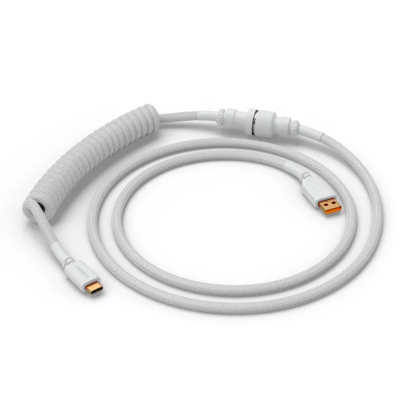 Cabo USB em espiral GLORIOUS GMMK Ghost White (GLO-KB-ACC-CBL-COIL-GWHT) – Cabo em espiral, Ghost White