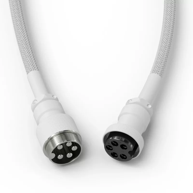 Cabo USB em espiral GLORIOUS GMMK Ghost White (GLO-KB-ACC-CBL-COIL-GWHT) – Cabo em espiral, Ghost White