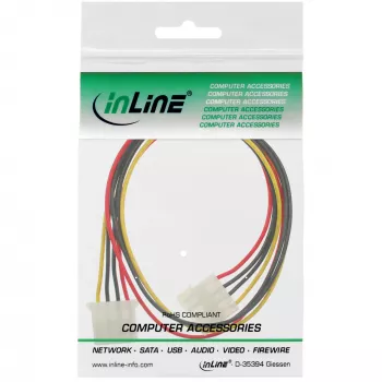 Cabo de extensão de fonte de alimentação InLine 4 pinos Molex macho / fêmea 29650D 1 m