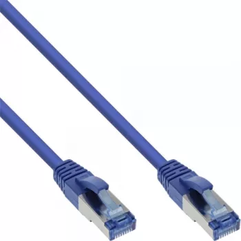 Cabo de rede InLine S/FTP PiMF Cat.6A sem halogéneos 500MHz azul 0,5m