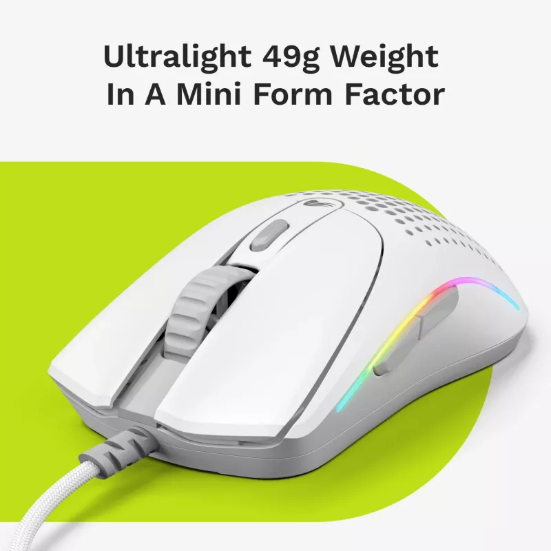Glorious Gaming Glorious Model O 2 Mini - branco mate, destro, ótico, USB Type-A, 26000 DPI, branco