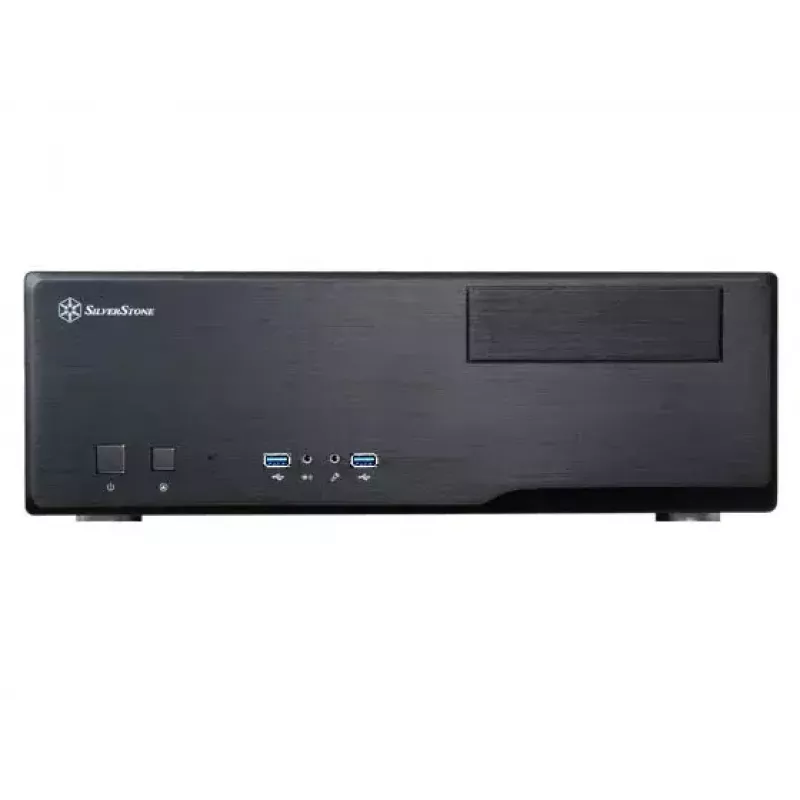 Caixa de PC SILVERSTONE Grandia GD05 HTPC preta – Mini‑ITX/DTX/Micro‑ATX, 2×3,5 polegadas + 2×2,5 polegadas, 1×5,25 polegadas, 3 ventoinhas laterais de 120 mm, USB 3.0