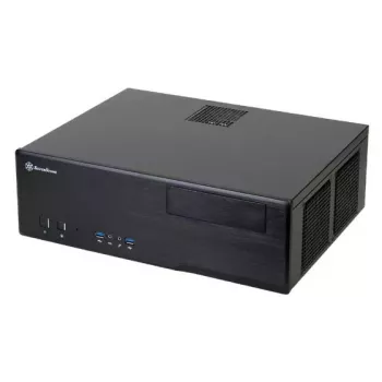 Caixa de PC SILVERSTONE Grandia GD05 HTPC preta – Mini‑ITX/DTX/Micro‑ATX, 2×3,5 polegadas + 2×2,5 polegadas, 1×5,25 polegadas, 3 ventoinhas laterais de 120 mm, USB 3.0