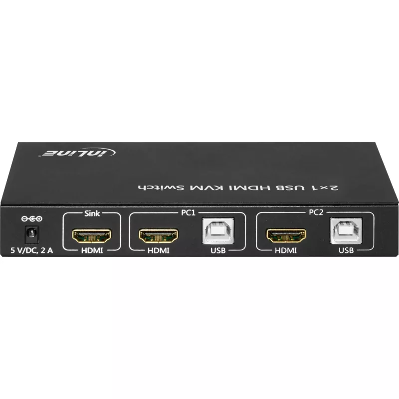Comutador KVM InLine 2x1 HDMI, 2x1, HDMI 4K2K, hub USB 2.0, com áudio