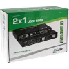 Comutador KVM InLine 2x1 HDMI, 2x1, HDMI 4K2K, hub USB 2.0, com áudio
