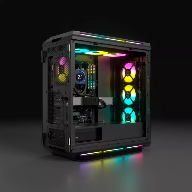 Caixa de PC Mid-Tower ATX CORSAIR – iCUE 5000T – Vidro temperado RGB – Preto