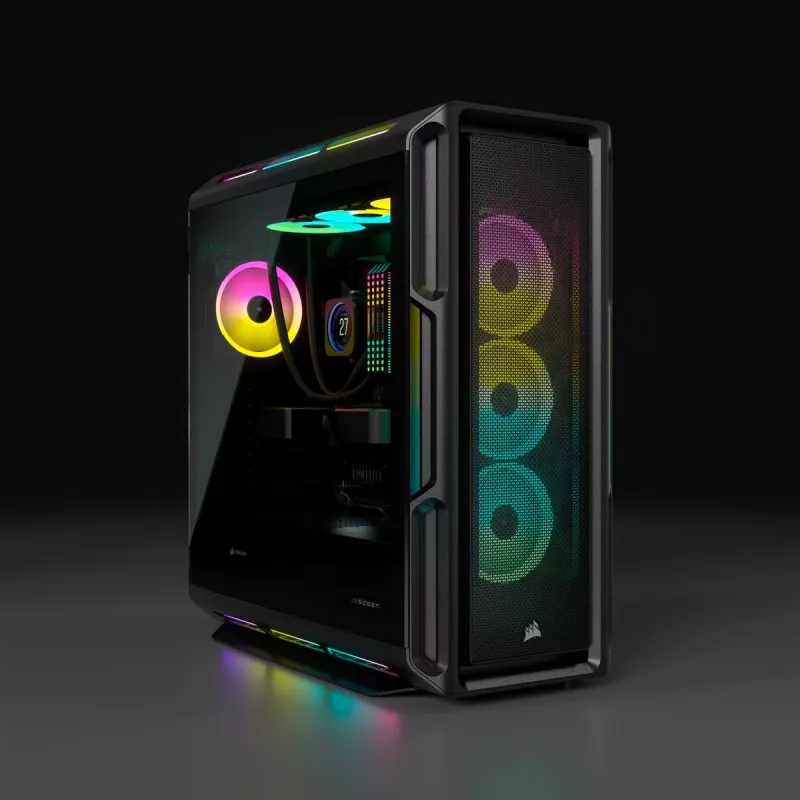 Caixa de PC Mid-Tower ATX CORSAIR – iCUE 5000T – Vidro temperado RGB – Preto
