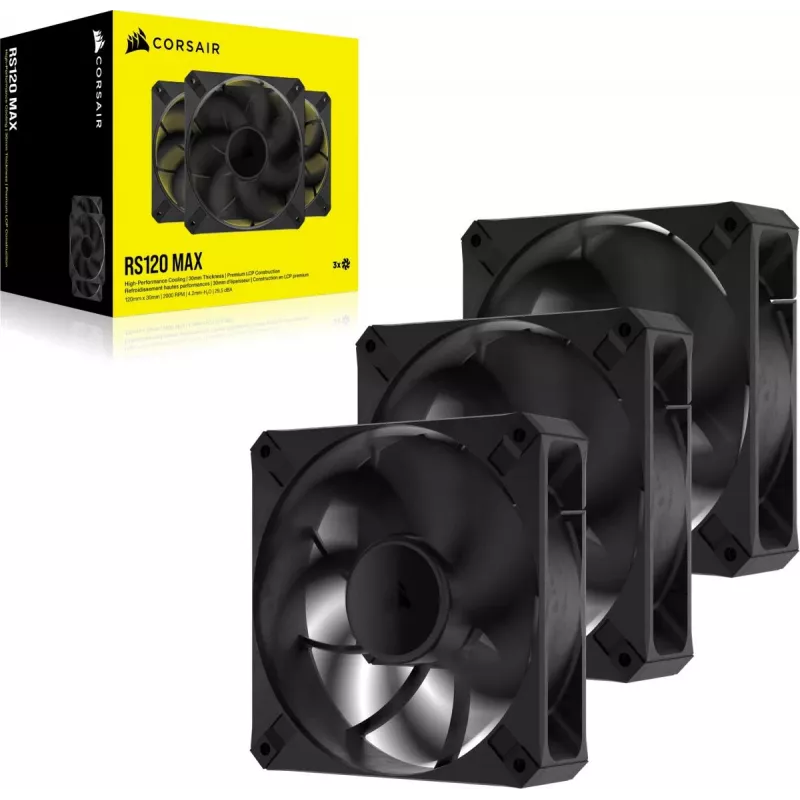 Ventoinha Corsair RS120 MAX 12 cm Preto 2000 RPM 3 unidades