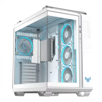 Caixa de PC ASUS TUF GAMING GT502 Horizon TG ARGB Branco — Midi Tower, ATX, vidro temperado, 4×3,5 polegadas baías, GPU máx. 400 mm