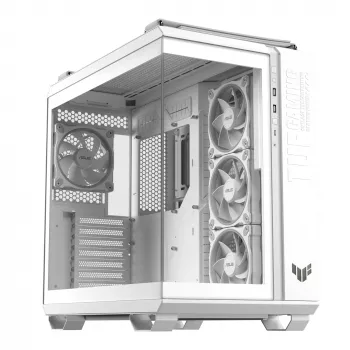 Caixa de PC ASUS TUF GAMING GT502 Horizon TG ARGB Branco — Midi Tower, ATX, vidro temperado, 4×3,5 polegadas baías, GPU máx. 400 mm
