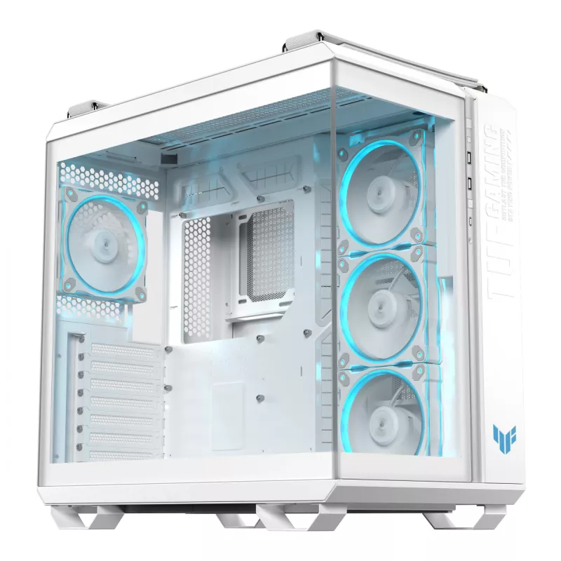 Caixa de PC ASUS TUF GAMING GT502 Horizon TG ARGB Branco — Midi Tower, ATX, vidro temperado, 4×3,5 polegadas baías, GPU máx. 400 mm