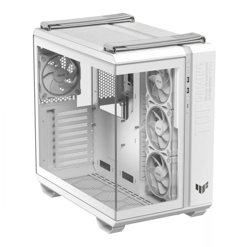 Caixa de PC ASUS TUF GAMING GT502 Horizon TG ARGB Branco — Midi Tower, ATX, vidro temperado, 4×3,5 polegadas baías, GPU máx. 400 mm
