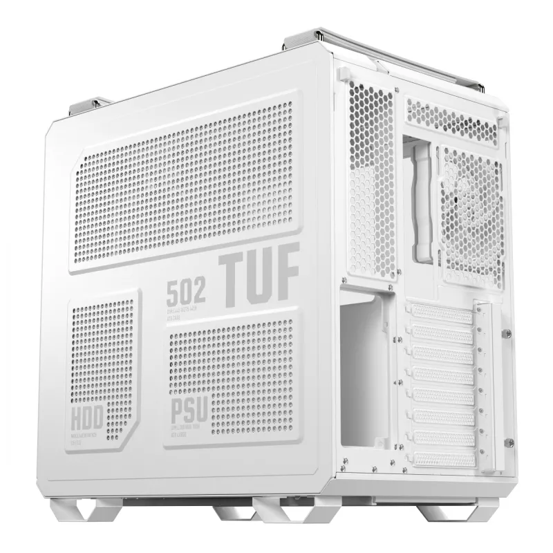 Caixa de PC ASUS TUF GAMING GT502 Horizon TG ARGB Branco — Midi Tower, ATX, vidro temperado, 4×3,5 polegadas baías, GPU máx. 400 mm
