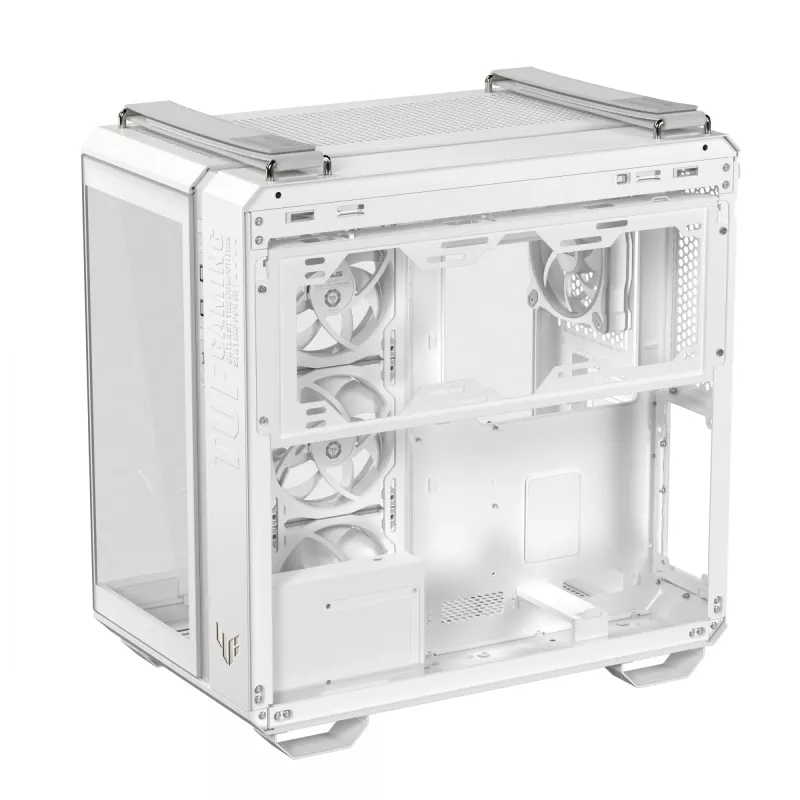 Caixa de PC ASUS TUF GAMING GT502 Horizon TG ARGB Branco — Midi Tower, ATX, vidro temperado, 4×3,5 polegadas baías, GPU máx. 400 mm