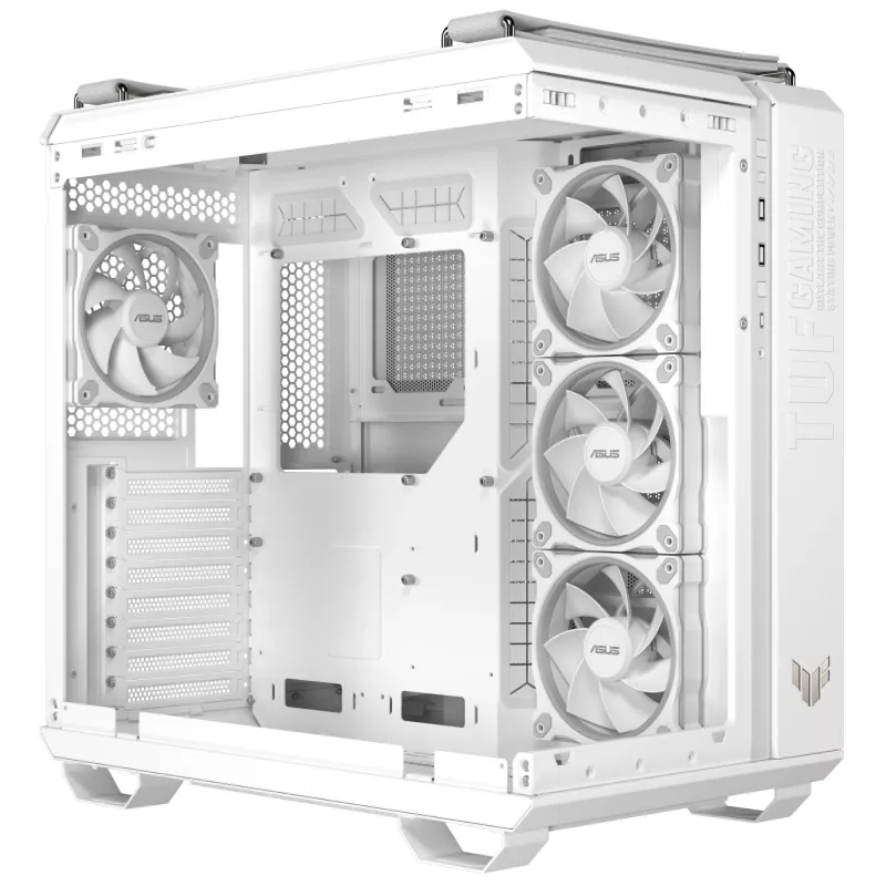 Caixa de PC ASUS TUF GAMING GT502 Horizon TG ARGB Branco — Midi Tower, ATX, vidro temperado, 4×3,5 polegadas baías, GPU máx. 400 mm