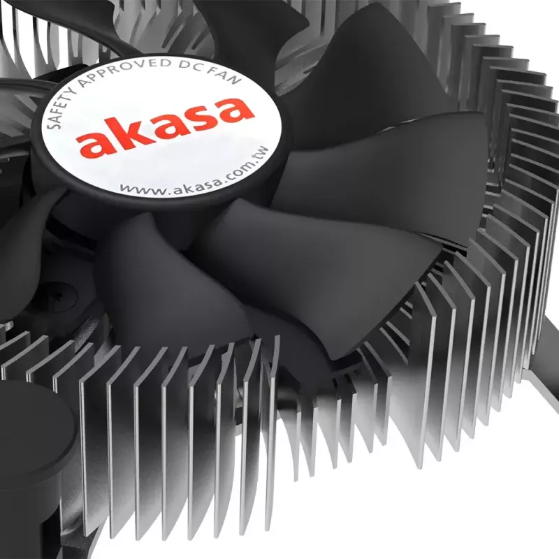 Akasa AK-CC6602HP01 cooler de CPU de perfil baixo, Intel LGA1700, 30 mm de altura, alumínio, preto