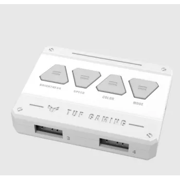 Arrefecedor de ar ASUS TUF GAMING TF120 ARGB WHITE EDITION — 3 ventoinhas de 120 mm, 1900 rpm, 29 dB, telecomando