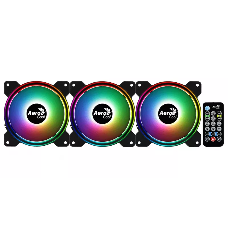 Aerocool Saturn 12F Pro ARGB ventoinhas de caixa, pack de 3 com controlador, 120 mm