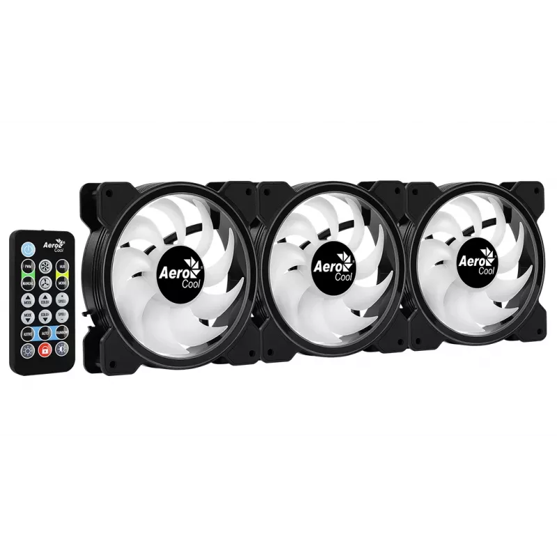 Aerocool Saturn 12F Pro ARGB ventoinhas de caixa, pack de 3 com controlador, 120 mm