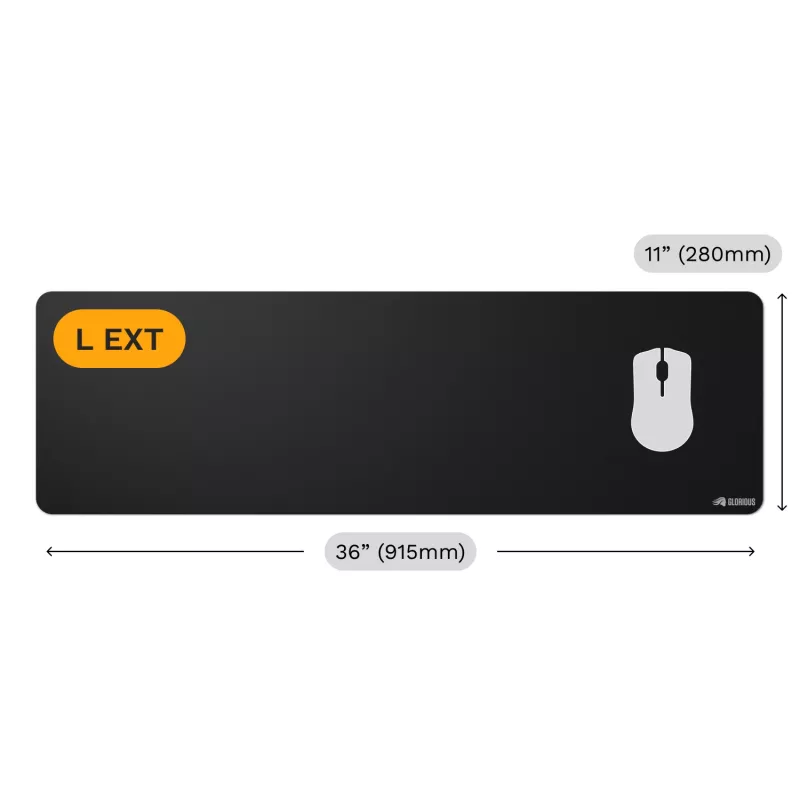 Tapete de rato Glorious Gaming Glorious Mouse Pad 2 Large Extended - sem bordas - preto