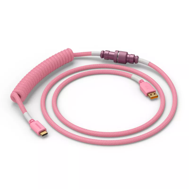 Cabo espiral USB GLORIOUS GMMK Pixel Pink 1,5m – cabo espiral removível para teclados