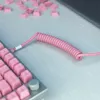 Cabo espiral USB GLORIOUS GMMK Pixel Pink 1,5m – cabo espiral removível para teclados