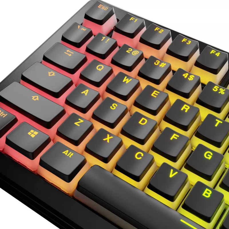 Glorious GPBT Aura V3 conjunto de keycaps, disposição ANSI (US), PBT, Doubleshot, preto