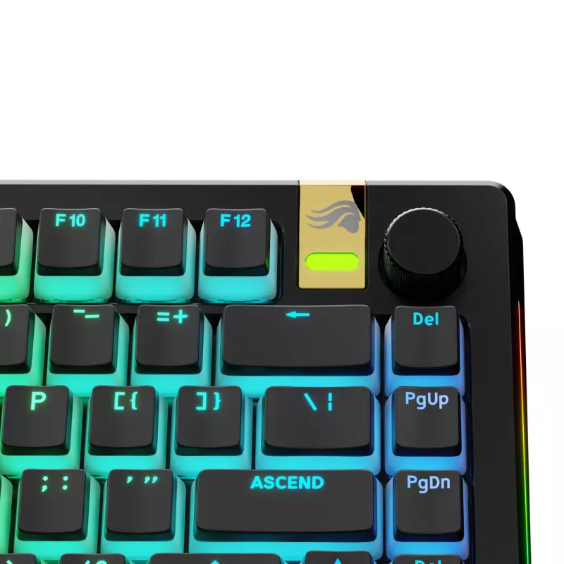 Glorious GPBT Aura V3 conjunto de keycaps, disposição ANSI (US), PBT, Doubleshot, preto