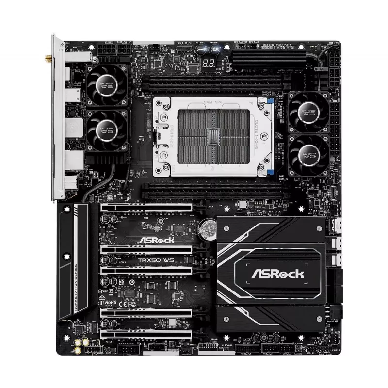 Motherboard ASRock TRX50 Ws AMD TRX50 Ryzen 4 X DDR5 Áudio HD 7.1ch EATX