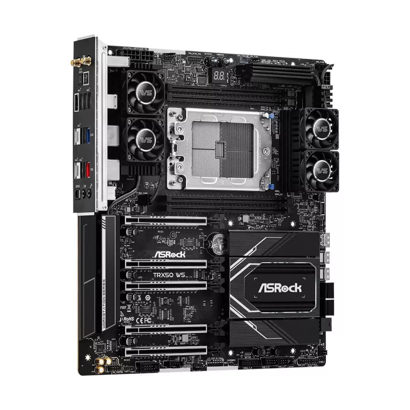 Motherboard ASRock TRX50 Ws AMD TRX50 Ryzen 4 X DDR5 Áudio HD 7.1ch EATX
