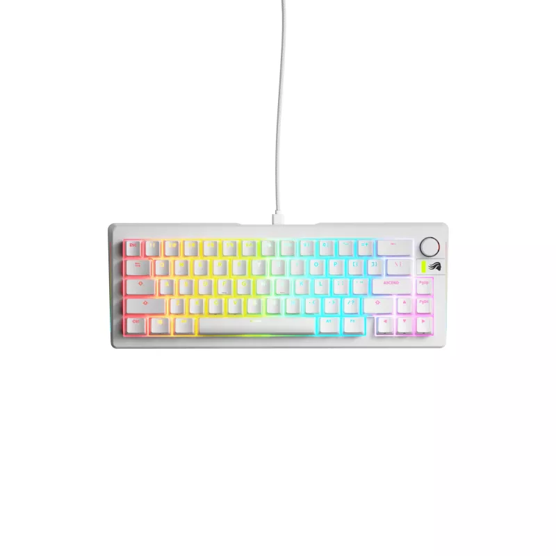 Teclado Gaming Mecânico GLORIOUS GMMK 3 65% Branco — USB com fios, RGB, QWERTY (US)