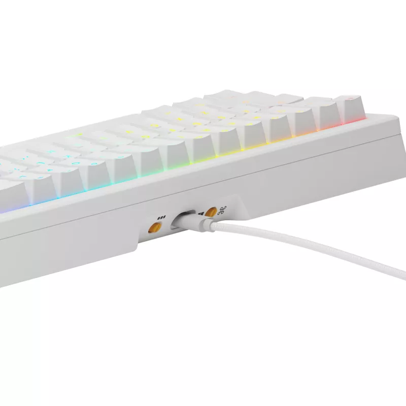Teclado Gaming Mecânico GLORIOUS GMMK 3 65% Branco — USB com fios, RGB, QWERTY (US)
