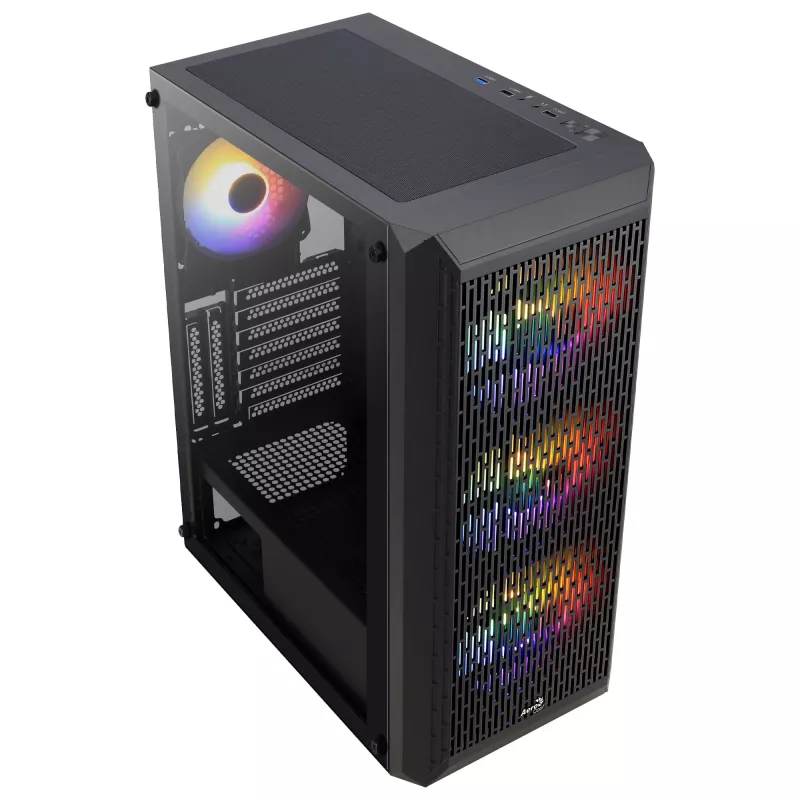 Caixa Gaming ATX Aerocool BEAMBKV2 4 ventoinhas 12cm FRGB Preta