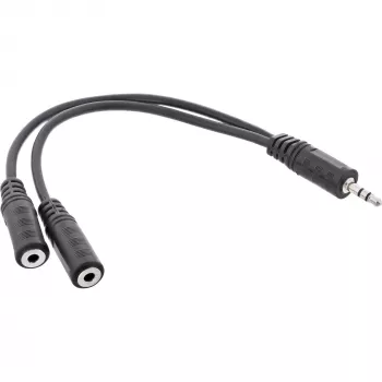 Cabo Y InLine 3,5 mm jack macho para 2x 3,5 mm jack fêmea Estéreo 2 m