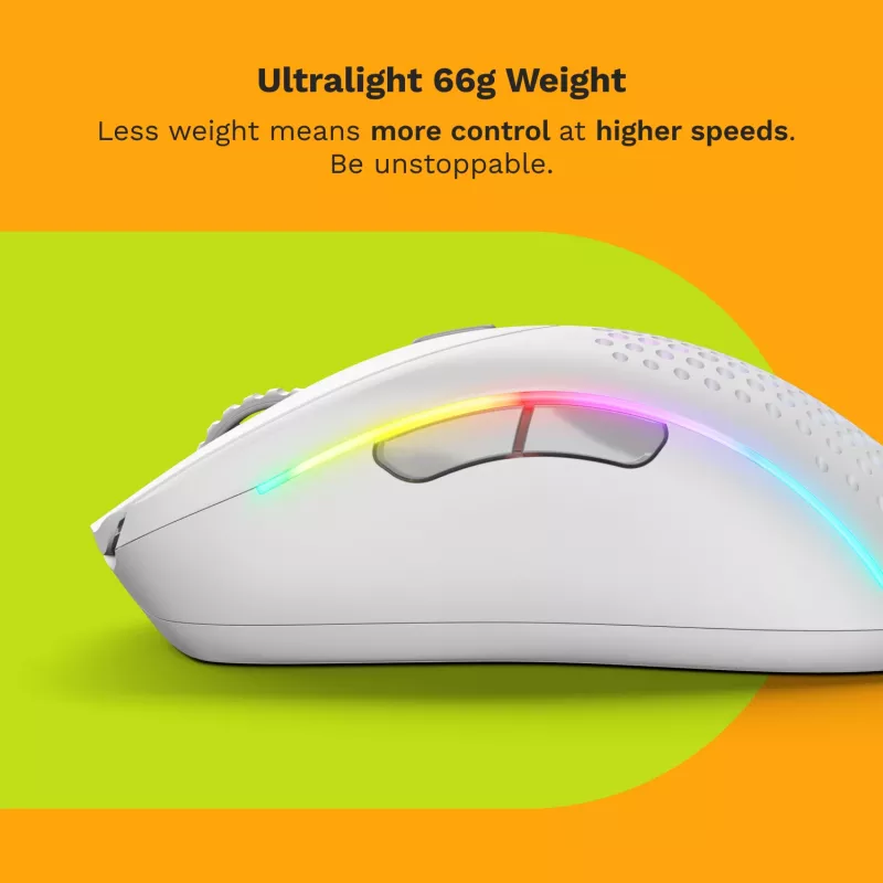 Rato Glorious Gaming Glorious Model D 2 Wireless - branco mate, destro, RF Wireless, 19000 DPI, branco